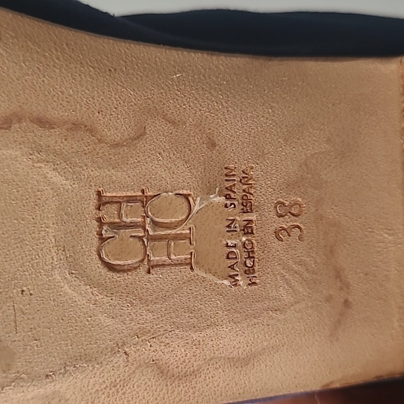 Carolina Herrera Blue Suede Red/White/Red Decorative Bow Flat Shoes Size 38/7.5 - Picture 7 of 8